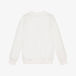 Moschino-Свитшот кремовый хлопковый с мишкой Тедди и ярким логотипом | Childrensalon