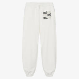 Ivory Cotton Triple Logo Joggers