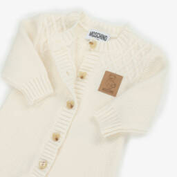 Moschino-Ivory Knitted Wool Romper  | Childrensalon