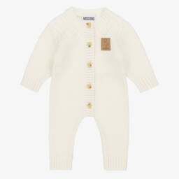 Moschino-Ivory Knitted Wool Romper  | Childrensalon