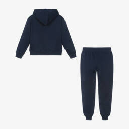 Moschino-Navy Blue Cotton Teddy Bear Logo Tracksuit | Childrensalon