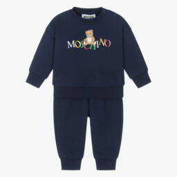 Navy Blue Cotton Tracksuit with Colourful Logo