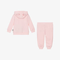 Moschino-Pink Cotton Teddy Bear Tracksuit | Childrensalon