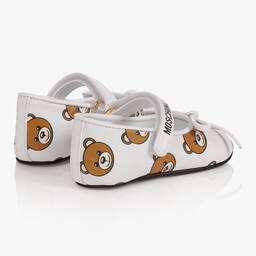Moschino Kid-Teen-White Bear Aop Buckle Pre Walker | Childrensalon