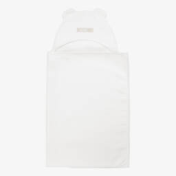 Moschino-White Cotton Hooded Towel | Childrensalon