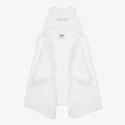 Moschino-White Cotton Hooded Towel | Childrensalon