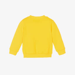 Moschino-Yellow Cotton Playful Bear Baby Sweatshirt | Childrensalon