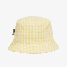 Moschino-Yellow Gingham Teddy Bear Sun Hat | Childrensalon
