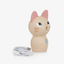 Moulin Roty-Beige & Pink Cat Night Light (15.5cm) | Childrensalon