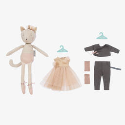 Moulin Roty-Blue Ballerina Cat Doll Dress-Up Toy (35cm) | Childrensalon