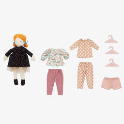 Moulin Roty-لعبة تلبيس دمية لون زهري للبنات (28 سم) | Childrensalon