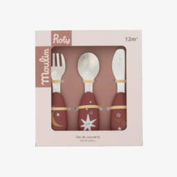 Moulin Roty-Red Moon & Star Cutlery Set | Childrensalon