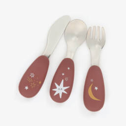 Moulin Roty-Red Moon & Star Cutlery Set | Childrensalon