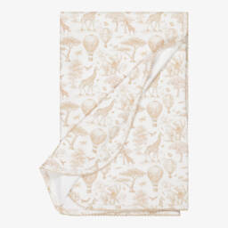 My Little Pie-Beige Supima Cotton Toile de Jouy Africa Blanket (80cm) | Childrensalon