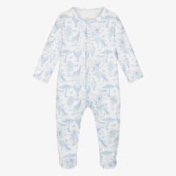 Blue Toile Africa Supima Cotton Babygrow