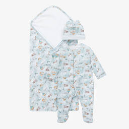 My Little Pie-Boys Blue Cotton Balloon Babysuit Set | Childrensalon