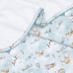 My Little Pie-Boys Blue Cotton Balloon Babysuit Set | Childrensalon