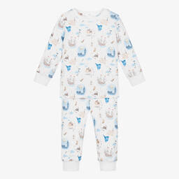 My Little Pie-Boys White Supima Cotton Peter Pan Pyjamas | Childrensalon