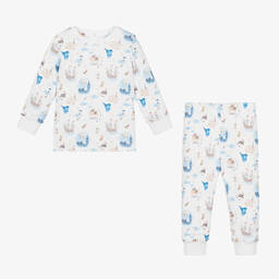 My Little Pie-Boys White Supima Cotton Peter Pan Pyjamas | Childrensalon