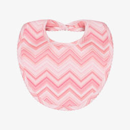 Girls Pink Zigzag Print Supima Cotton Baby Bib