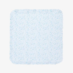 My Little Pie-Girls White & Blue Floral Print Supima Cotton Blanket (80cm) | Childrensalon