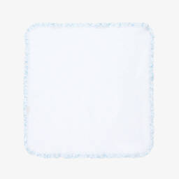 My Little Pie-Girls White & Blue Floral Print Supima Cotton Blanket (80cm) | Childrensalon