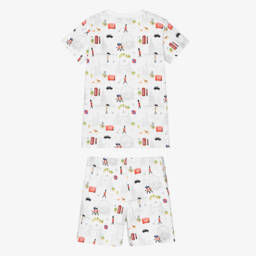 My Little Pie-بيجاما قصيرة قطن عضوي سوبيما لون أبيض | Childrensalon
