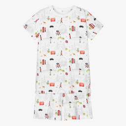 My Little Pie-بيجاما قصيرة قطن عضوي سوبيما لون أبيض | Childrensalon