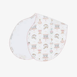 My Little Pie-Салфетка для отрыжки бело-розовая из хлопка супима Coquette | Childrensalon