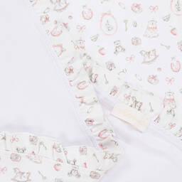 My Little Pie-White Supima Cotton Delicate Pink Blanket (80cm) | Childrensalon