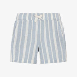 Boys Pale Blue & White Striped Shorts