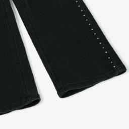 NAME IT-Джинсы широкие черные из денима со стразами для девочек | Childrensalon