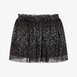 NAME IT-Girls Black Shimmering Leopard Print Skirt | Childrensalon