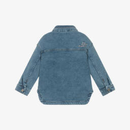 NAME IT-Girls Blue Denim Embroidered Shirt | Childrensalon
