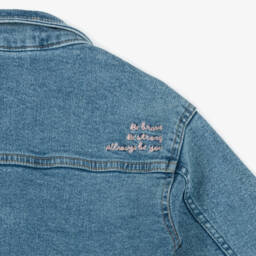 NAME IT-Girls Blue Denim Embroidered Shirt | Childrensalon