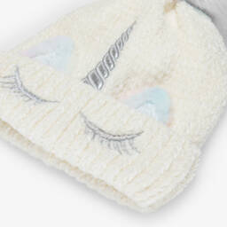 NAME IT-Шапка кремовая с единорогом и радужным помпоном для девочек | Childrensalon