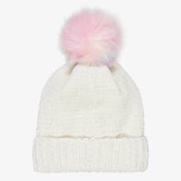 NAME IT-Шапка кремовая с единорогом и радужным помпоном для девочек | Childrensalon