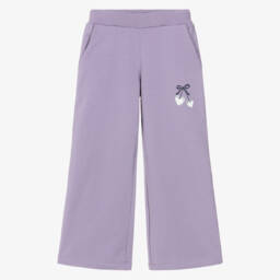 Girls Lilac Organic Cotton Jersey Joggers