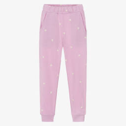 Girls Pink Heart Print Joggers