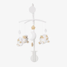 Nanán-White Teddy Bear Musical Cot Mobile (40cm) | Childrensalon