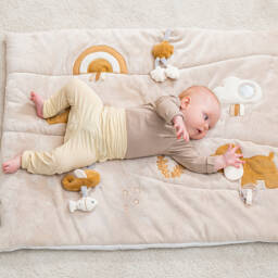 Nattou-Beige Plush Charlie Playmat (100cm) | Childrensalon