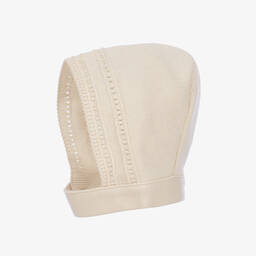 NaturaPura-Ivory Organic Cotton Knit Bonnet | Childrensalon