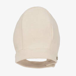 NaturaPura-Ivory Organic Cotton Knit Bonnet | Childrensalon