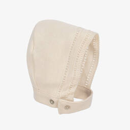NaturaPura-Ivory Organic Cotton Knit Bonnet | Childrensalon