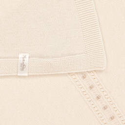 NaturaPura-Ivory Organic Cotton Knitted Blanket (100cm) | Childrensalon