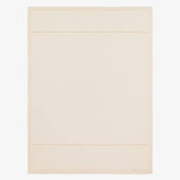 NaturaPura-Ivory Organic Cotton Knitted Blanket (100cm) | Childrensalon