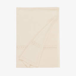 NaturaPura-Ivory Organic Cotton Knitted Blanket (100cm) | Childrensalon