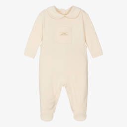 NaturaPura-Ivory Organic Cotton Pocket Babygrow | Childrensalon