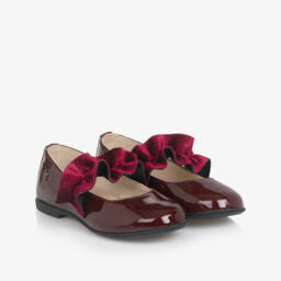 Naturino-Girls Burgundy Red Patent Leather Pumps | Childrensalon