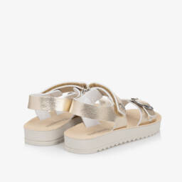 Naturino-Girls Metallic Gold Faux Leather Sandals | Childrensalon